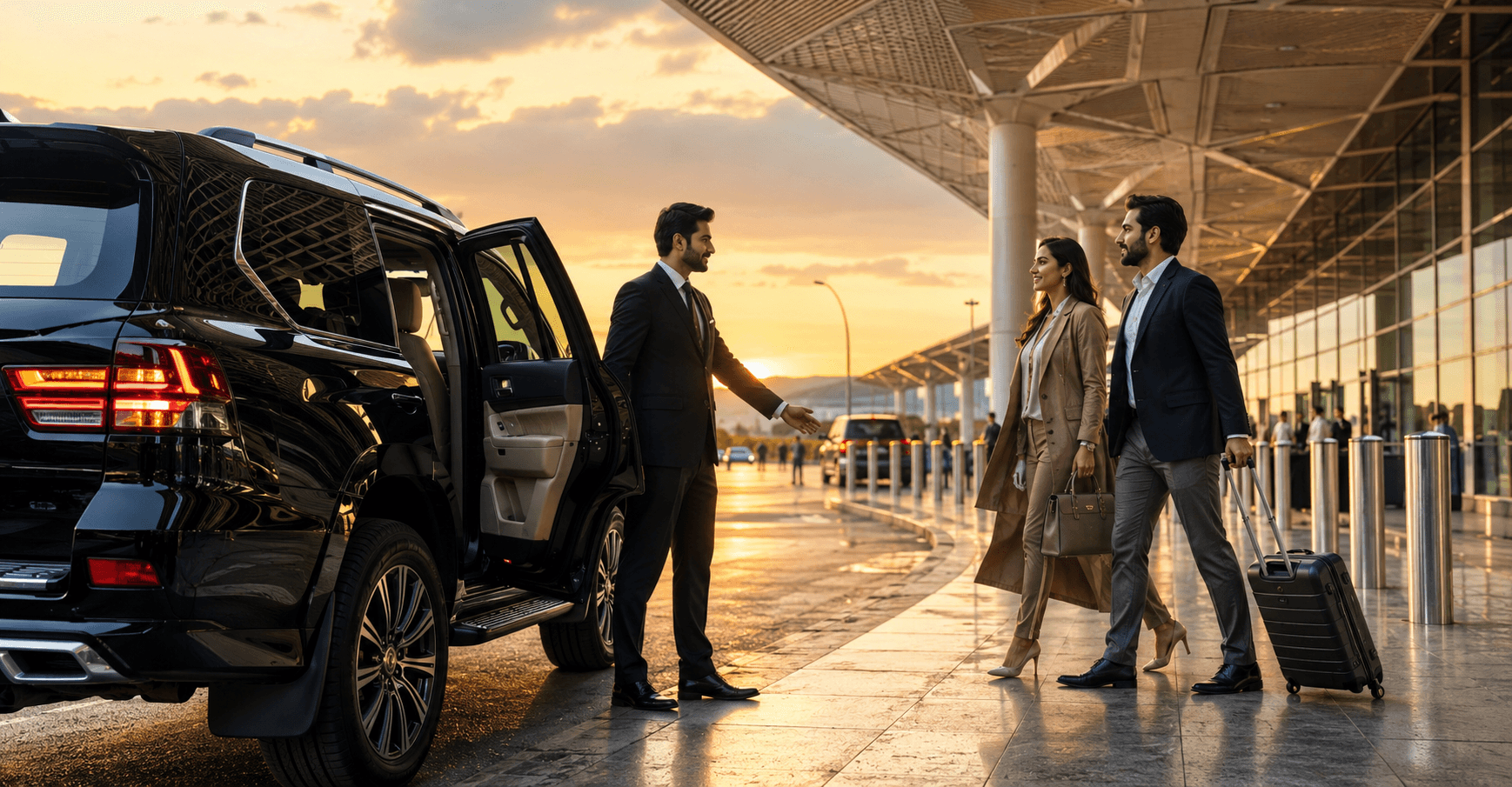 Professional chauffeur providing a safe airport transfer in Belgium